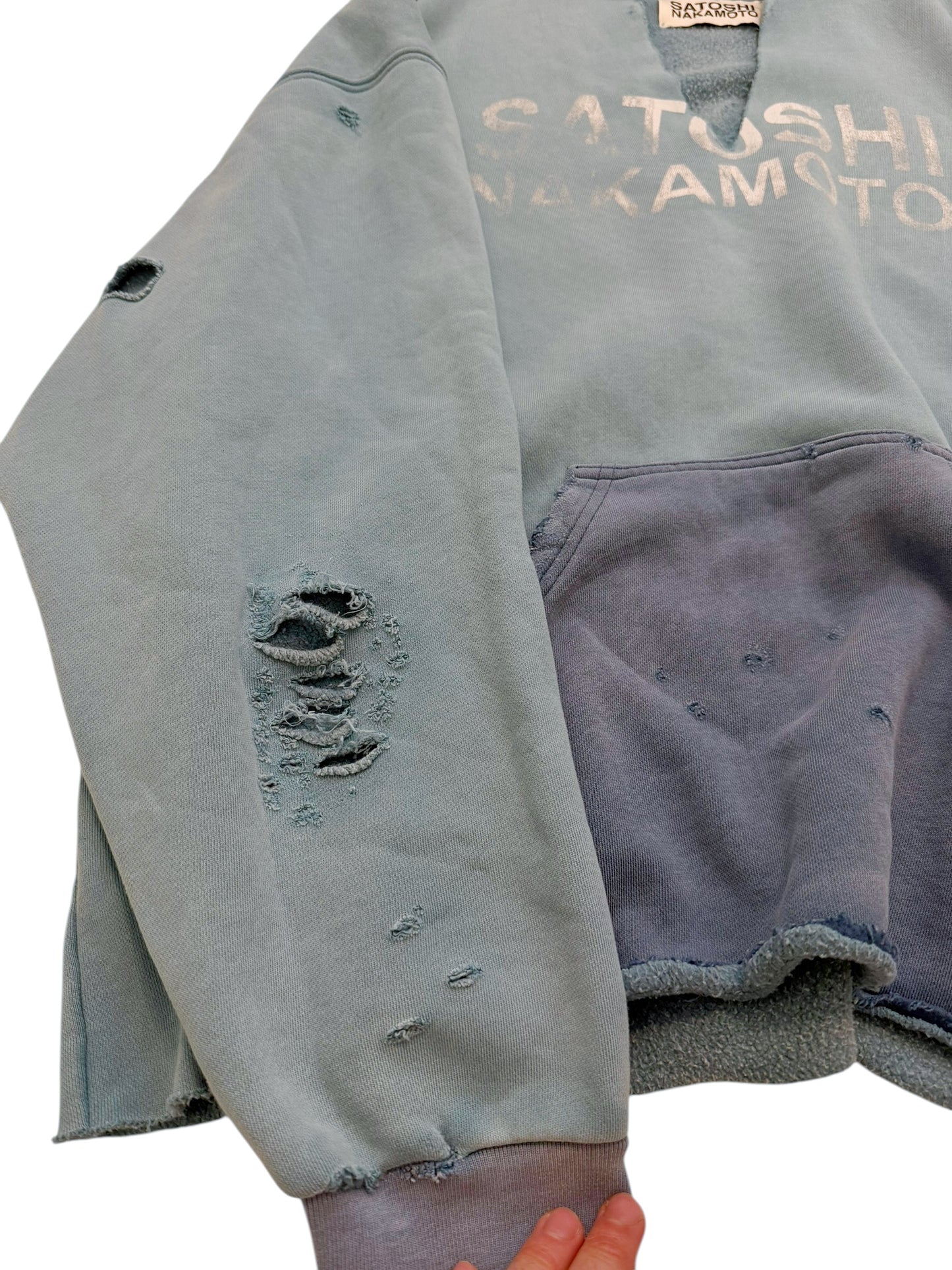 Destructo Faded Distressed Slit Hoodie
