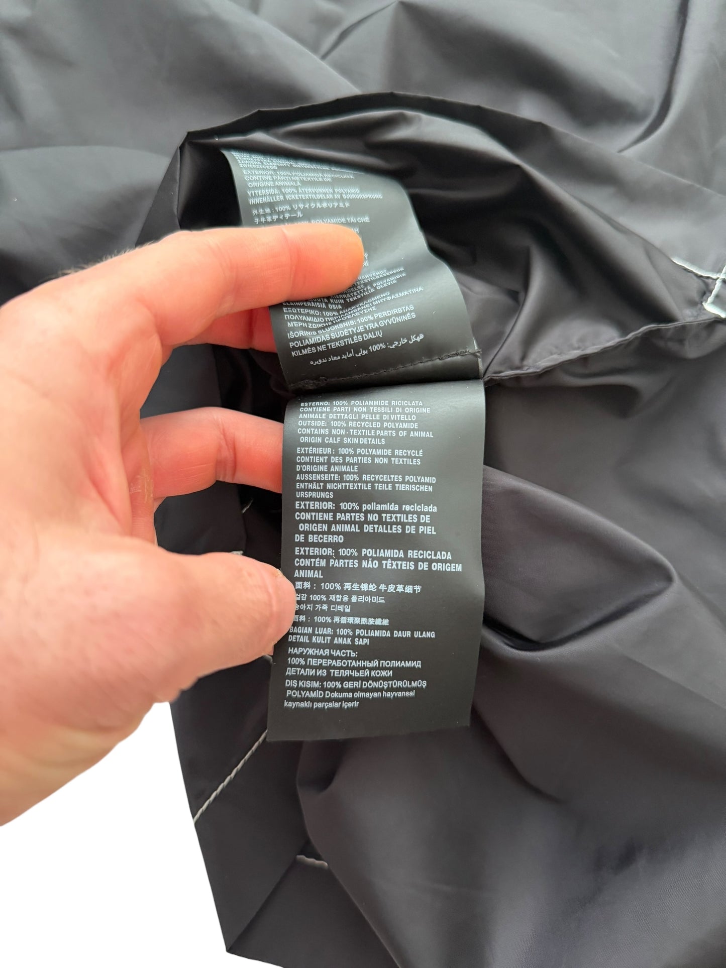 Contrast Re Nylon Black Shirt