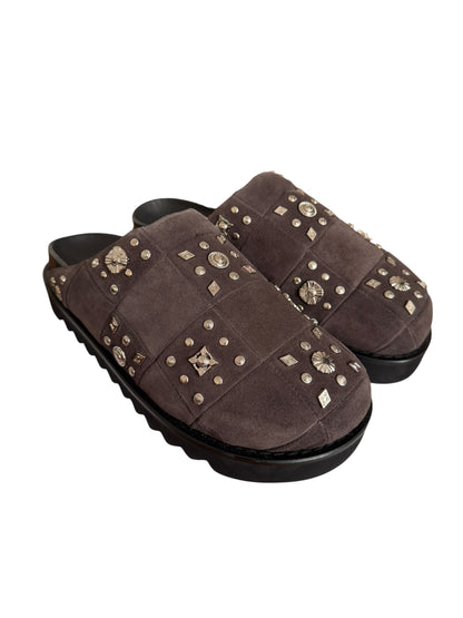 Metal Embellished Padded Mule