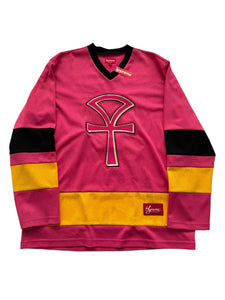 Supreme ankh hockey jersey hot sale pink