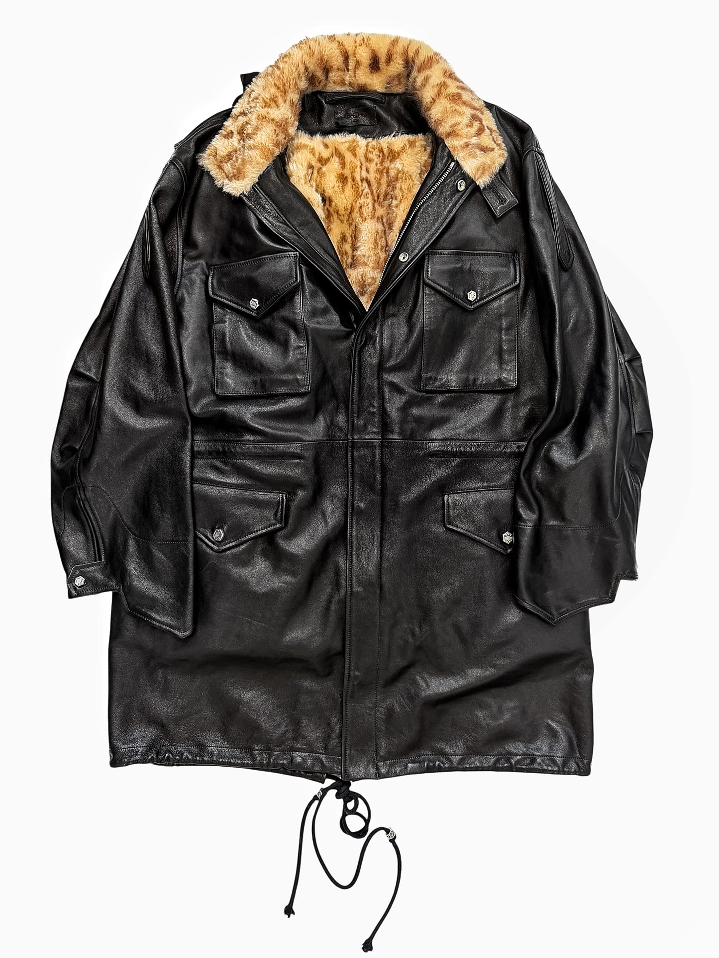 x Hoorsenbuhs M65 Leather Shearling Sterling Silver Hardware Coat