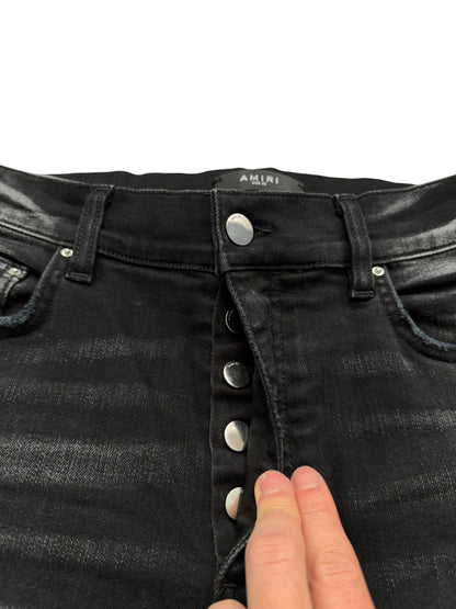 MX1 Green Ultra Suede Repair Skinny Denim