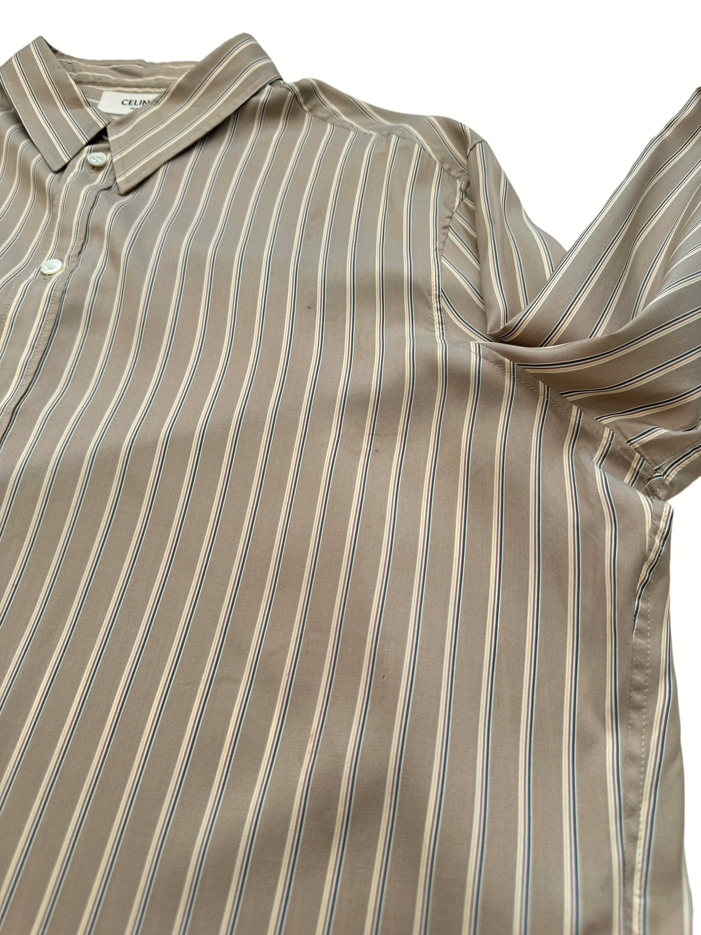 SS20 Silk Beige Stripe Shirt