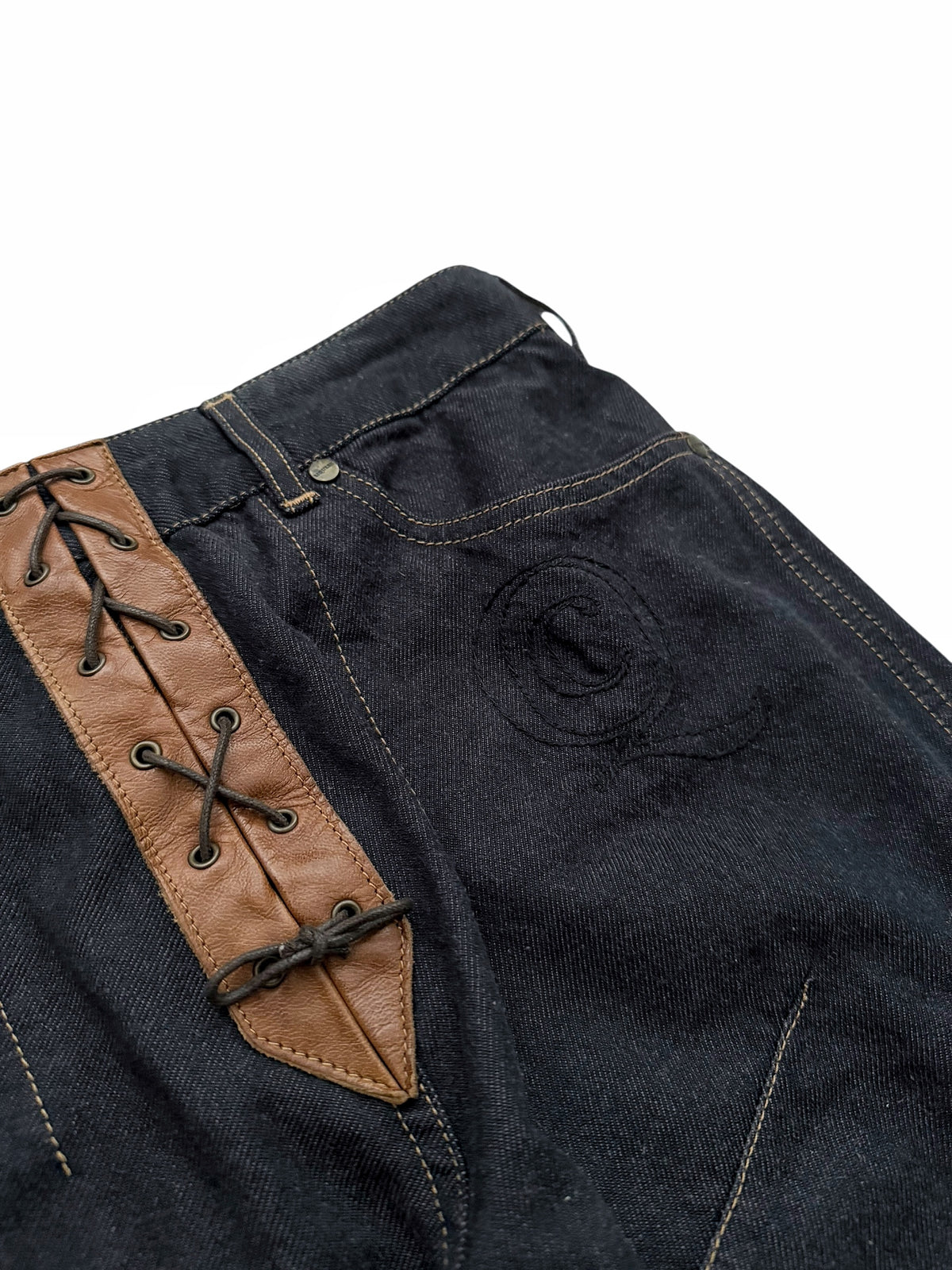 2002 Supercalifragilisticexpialidocious Lace Denim Flare Pants
