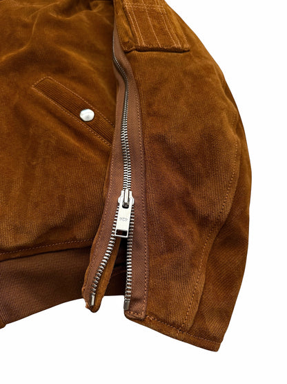 Trompe Leoil Leather “Corduroy” Bomber Jacket