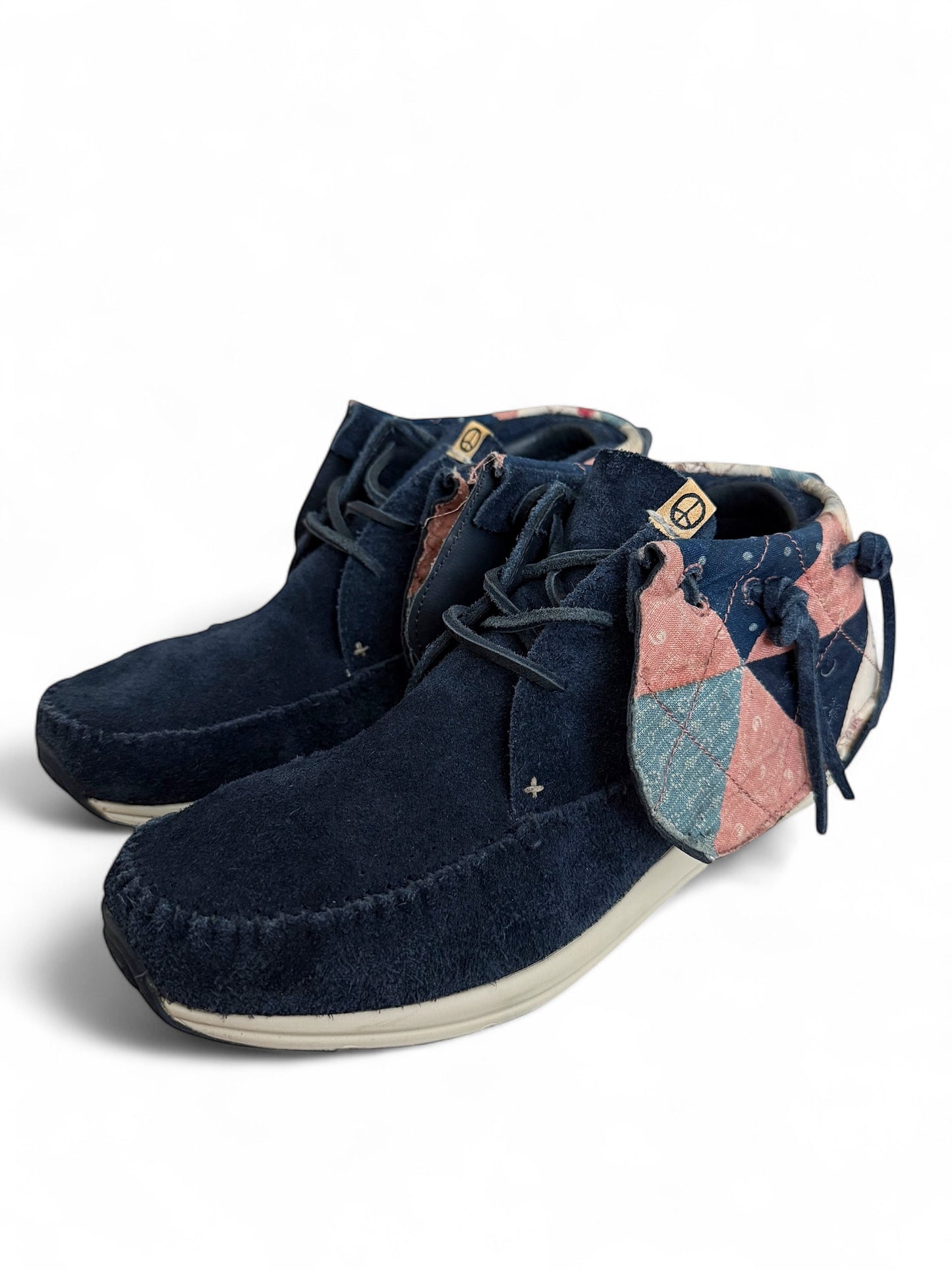 FBT Blue Geo Suede Boro Patchwork