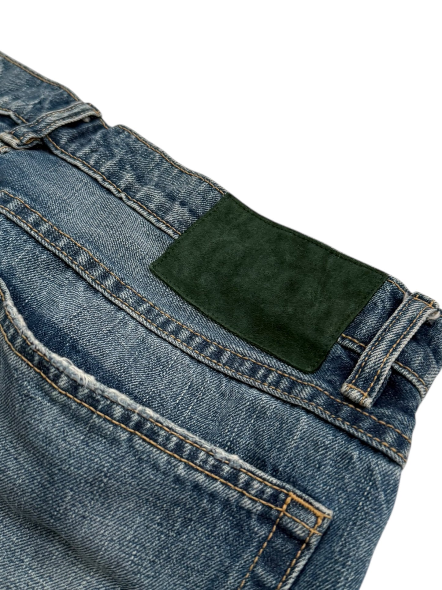 Distressed Blue Denim Jeans