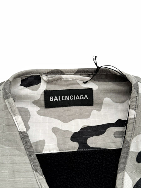 Snow Camo Fleece Oversized Vest