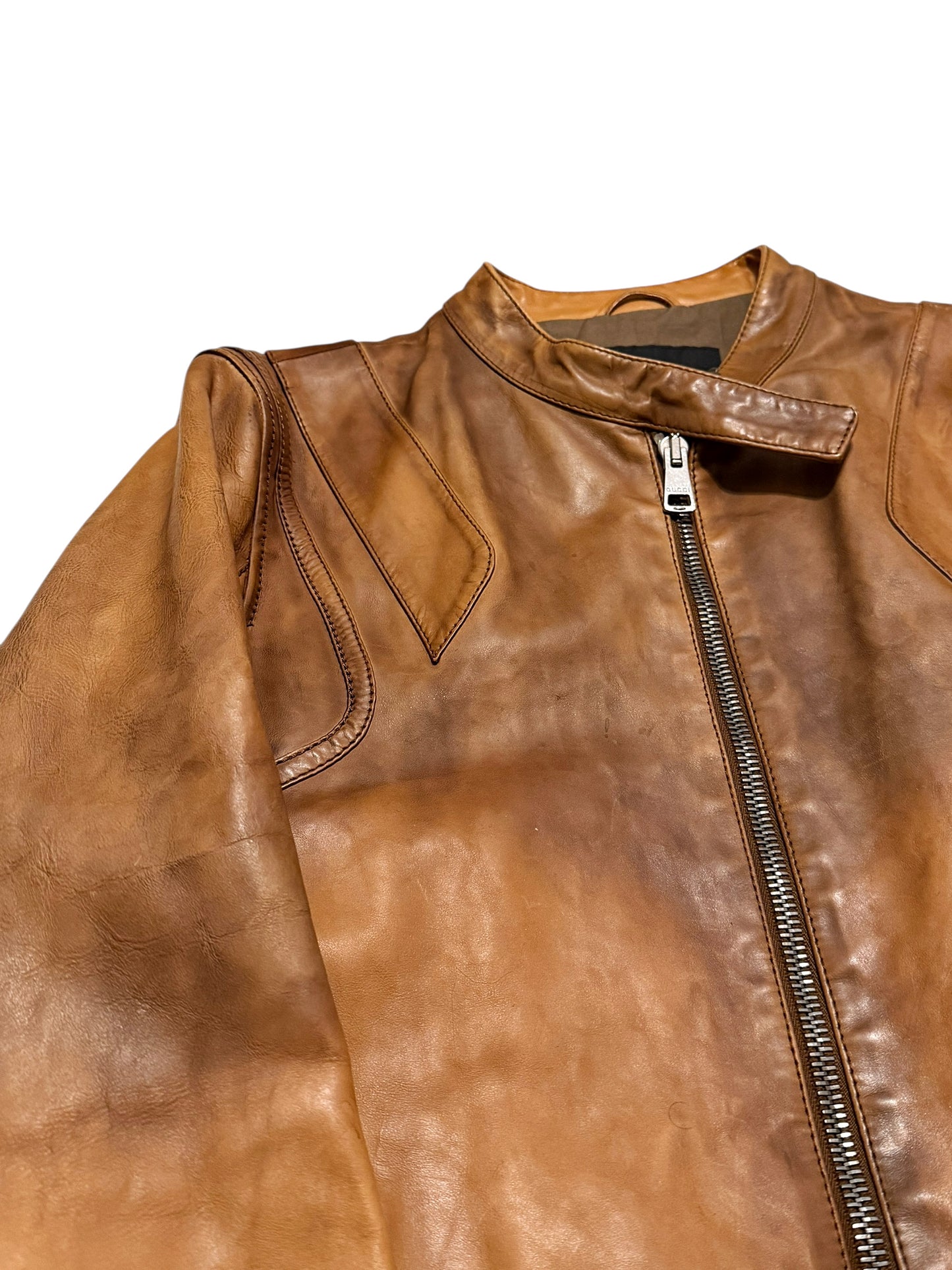 Tom Ford Era Fade Dye Leather Jacket