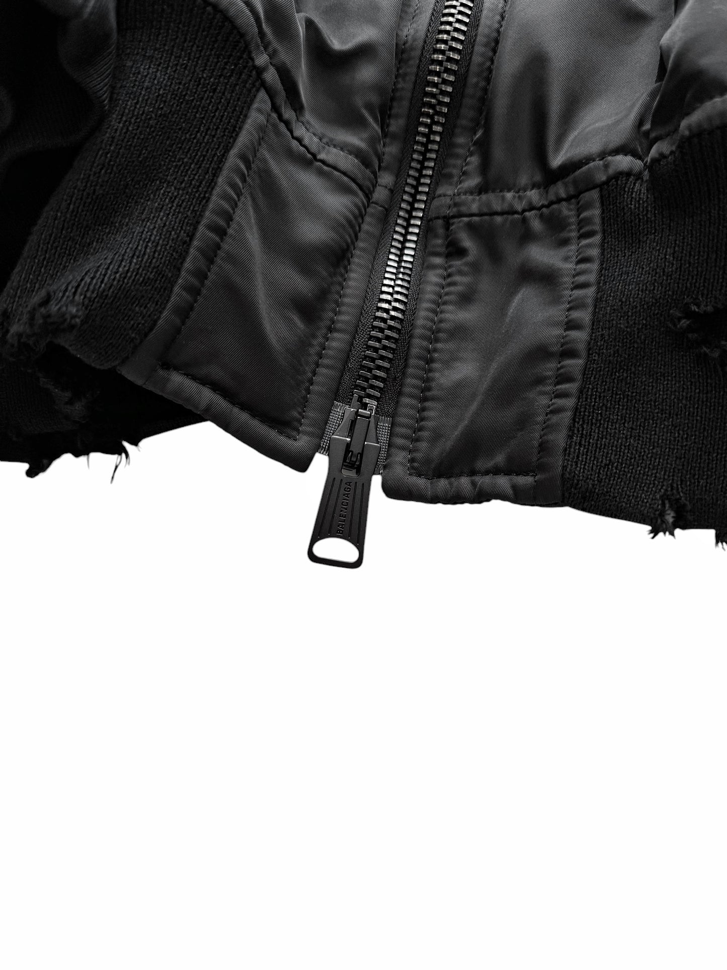 Incognito Silk Padded Distressed Bomber