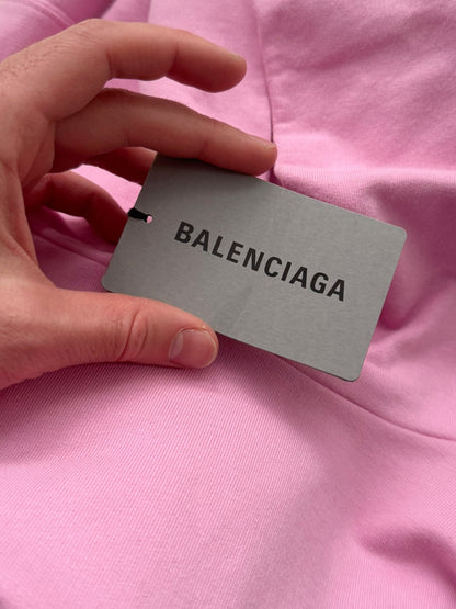Pink Oversized Embroidered Hoodie