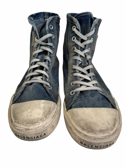 Denim Jeans Destroyed Blue Paris High Sneaker