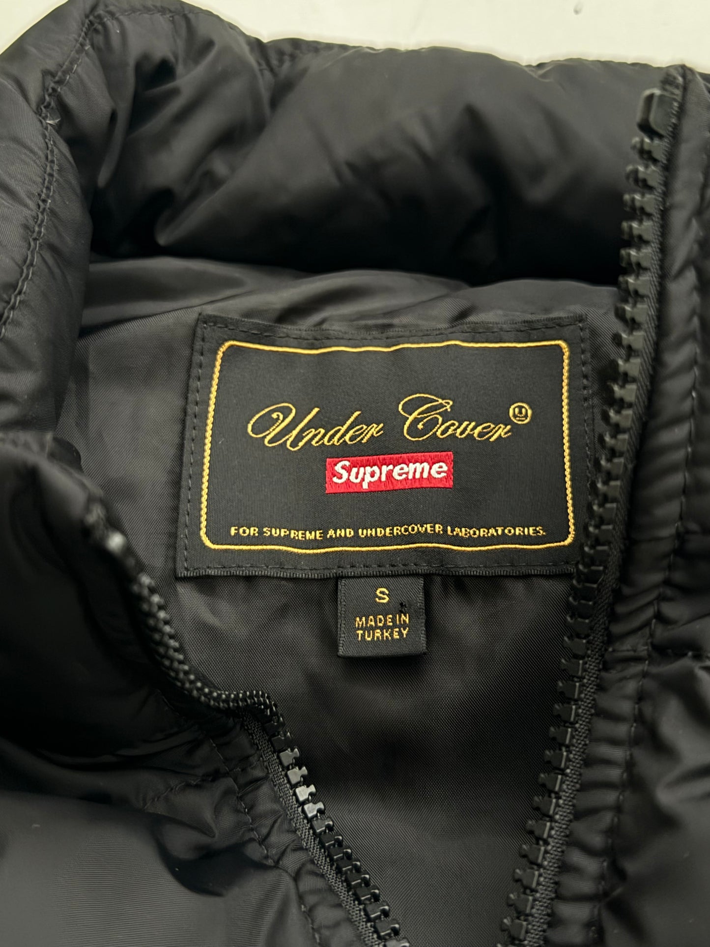 x Supreme Hybrid Leather Puffer Jacket Gods Masters
