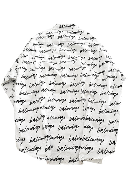 Script Cursive Oversized Shirt