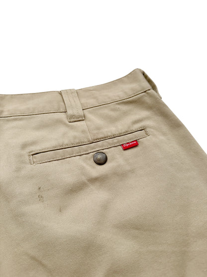 Virgin Mary Printed Crop Khaki Shorts
