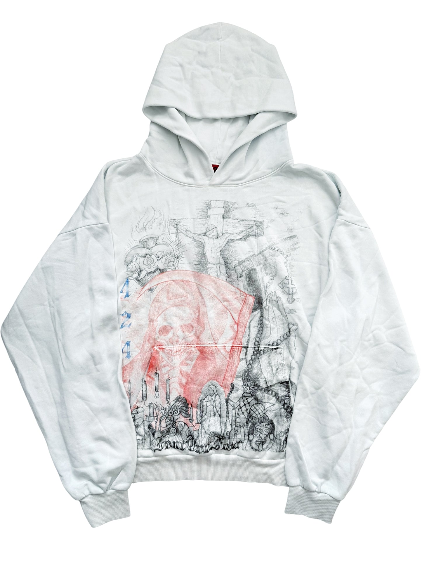 2025 Valentina Grave Death Skull Tattoo Hoodie (Pale Blue)