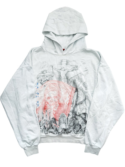 2025 Valentina Grave Death Skull Tattoo Hoodie (Pale Blue)