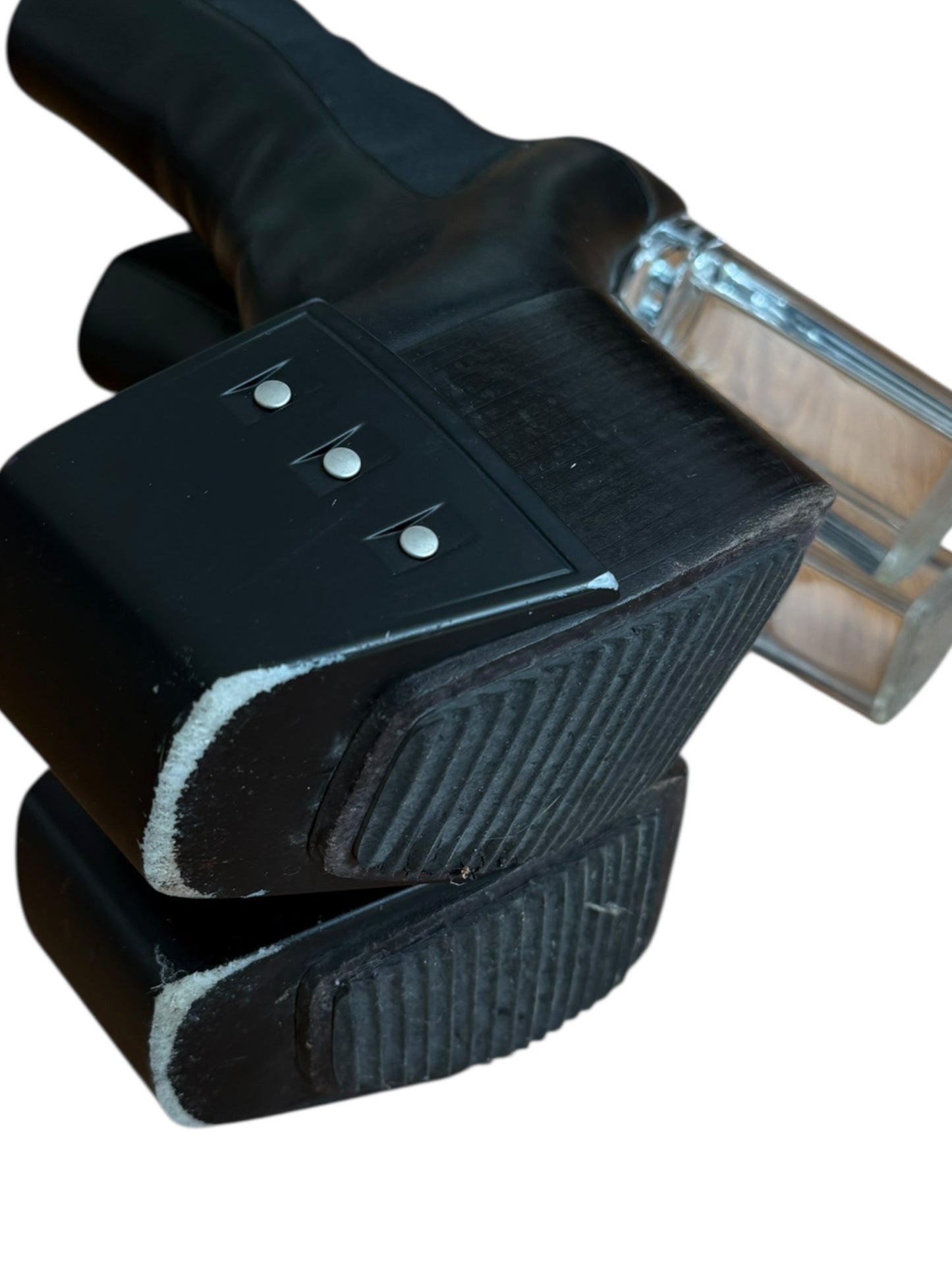 Black Clear Heel Kiss Platform Heels