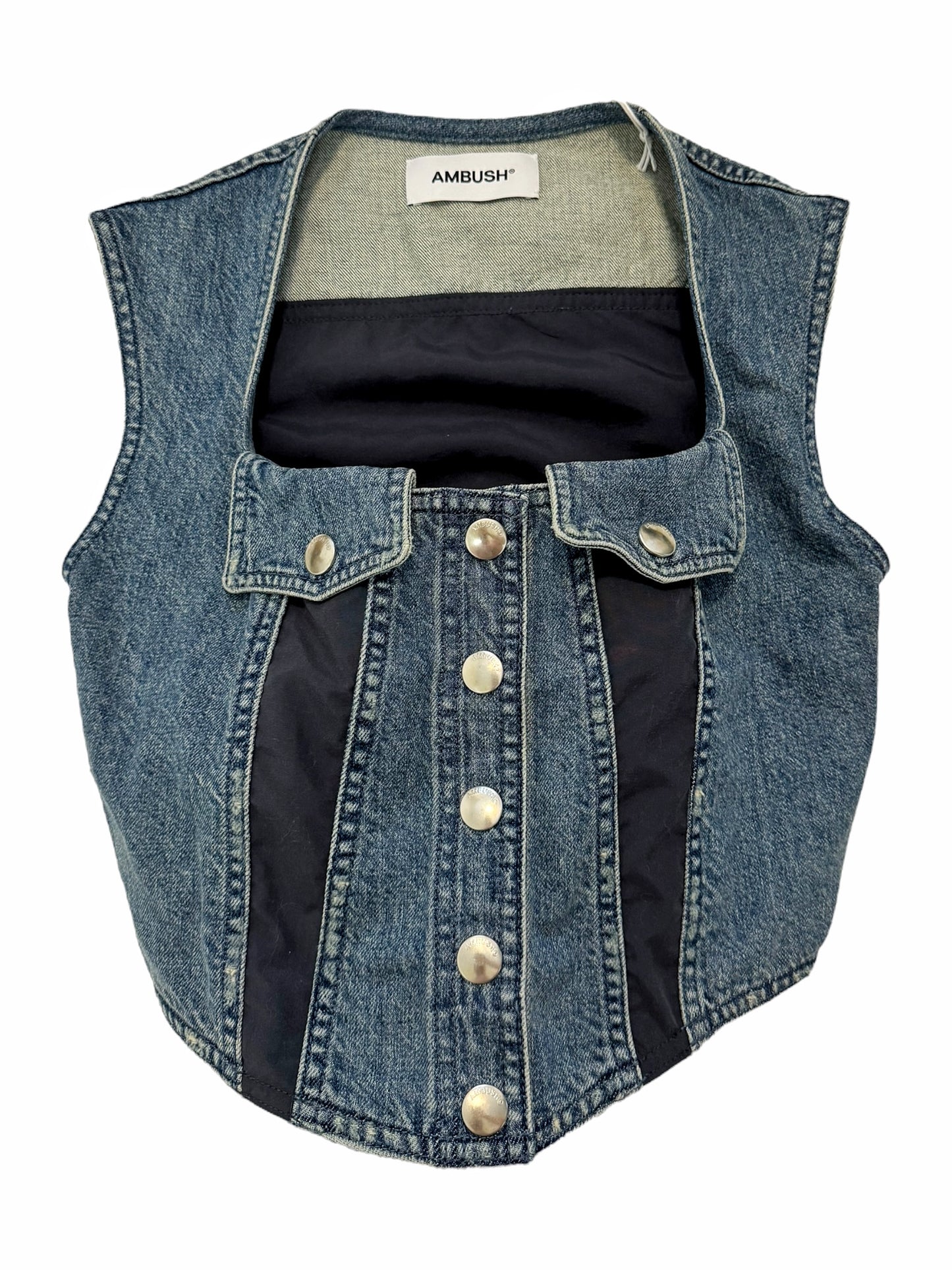 Cropped Bustier Denim Top