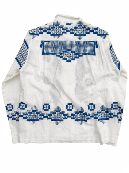 Blue Mosaic Linen Shirt