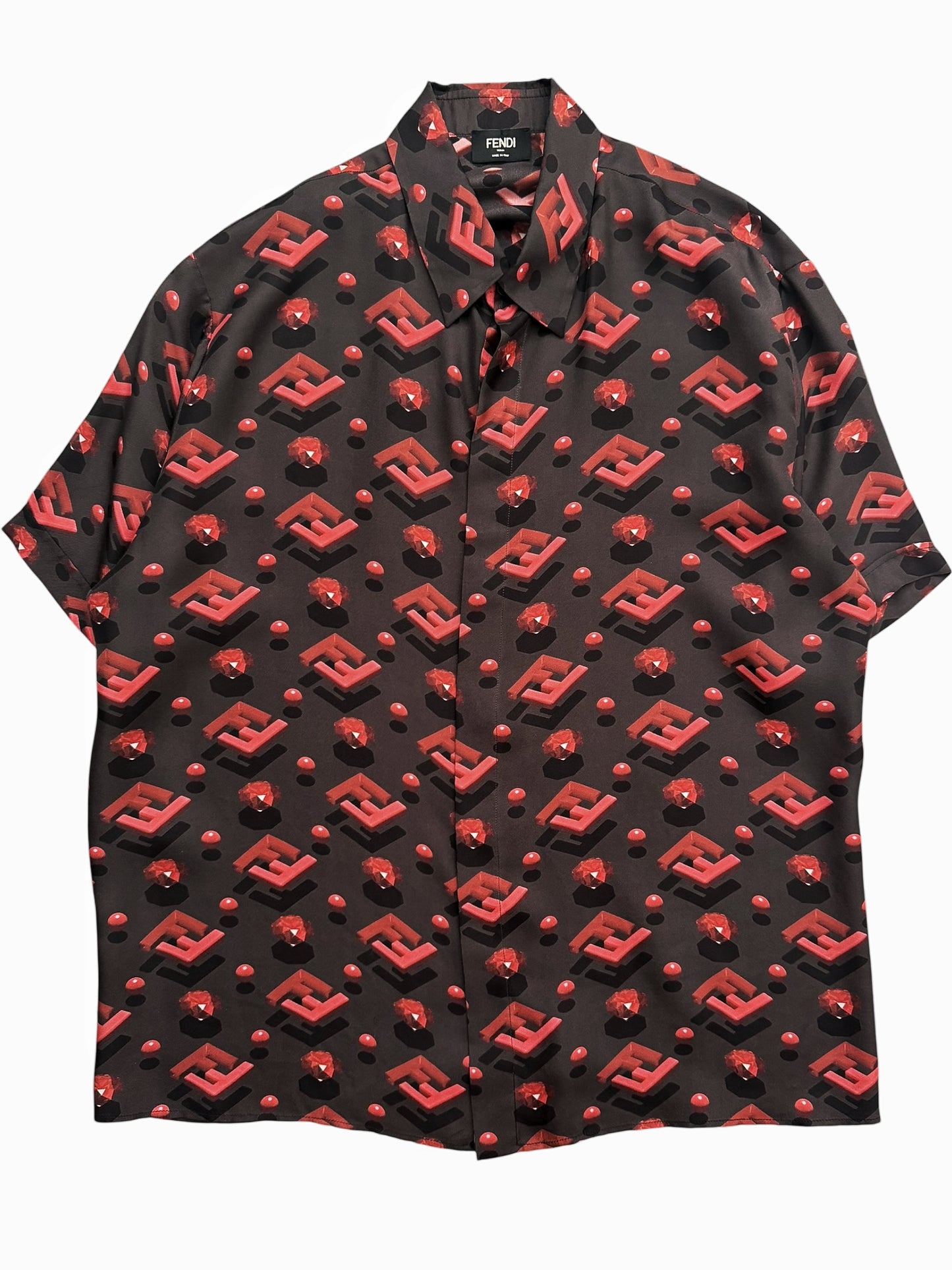 3D Diamond Rubino Silk Shirt