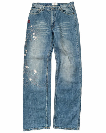 Koi Fish Multi-Pocket Denim