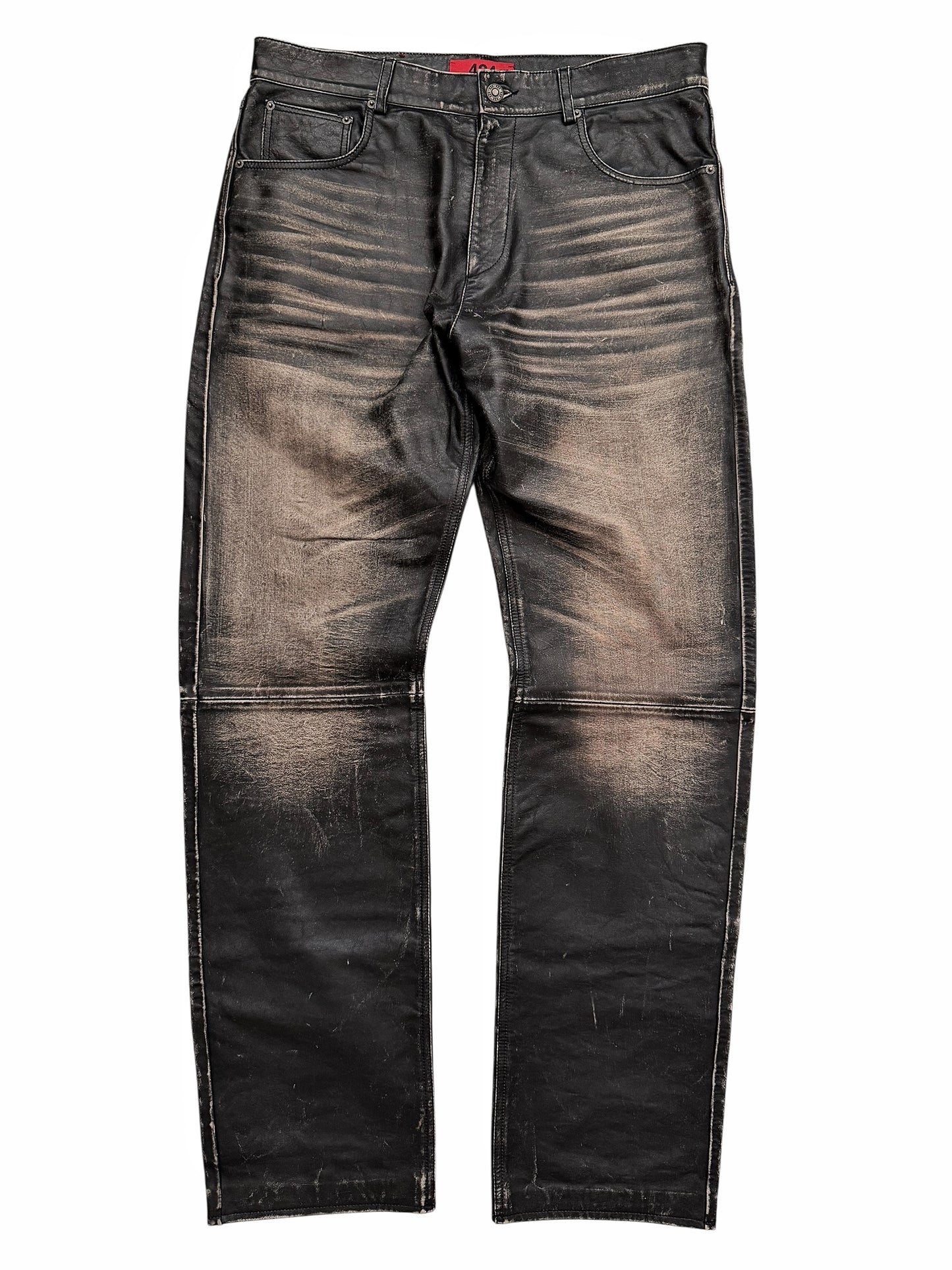 5 Pocket Rub Off Leather “Denim” Pants