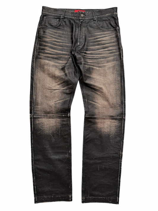 5 Pocket Rub Off Leather “Denim” Pants
