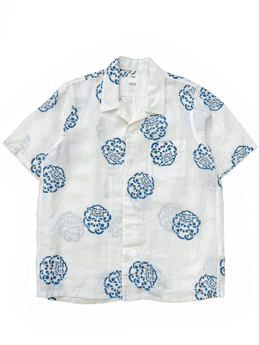 Linen “Little Clouds” Free Edge Shirt