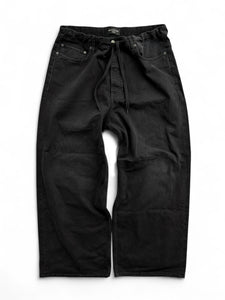 2024 Black Left Hand Drawstring Baggy Denim Jeans