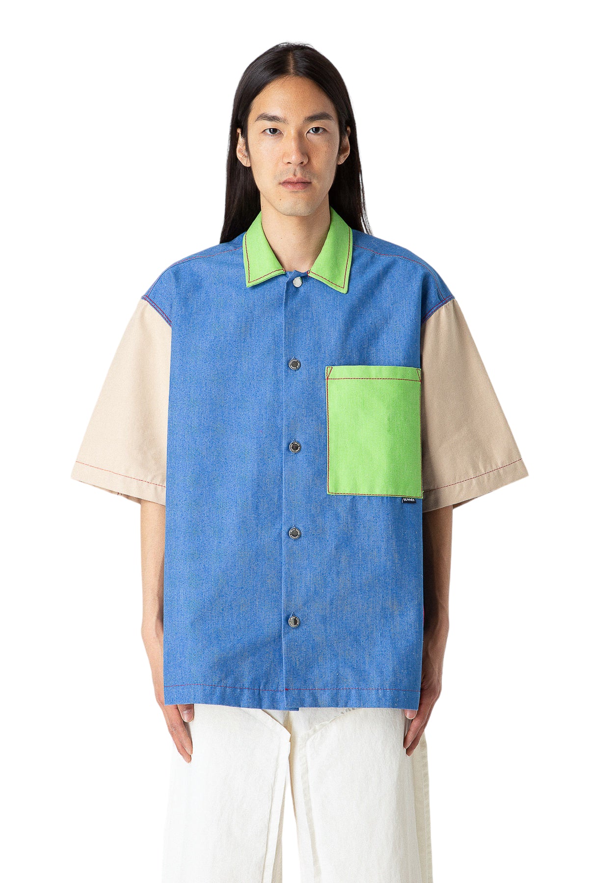 Colorblock Beach Denim Shirt