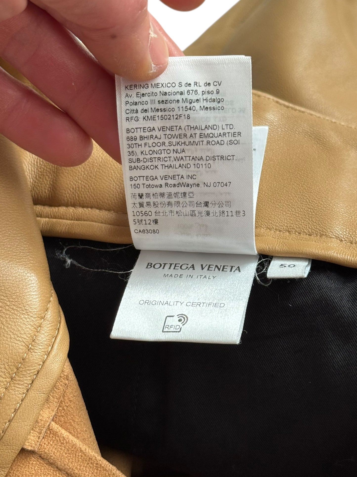 “Cashmere Nappa” Leather Pleat Baggy Pant