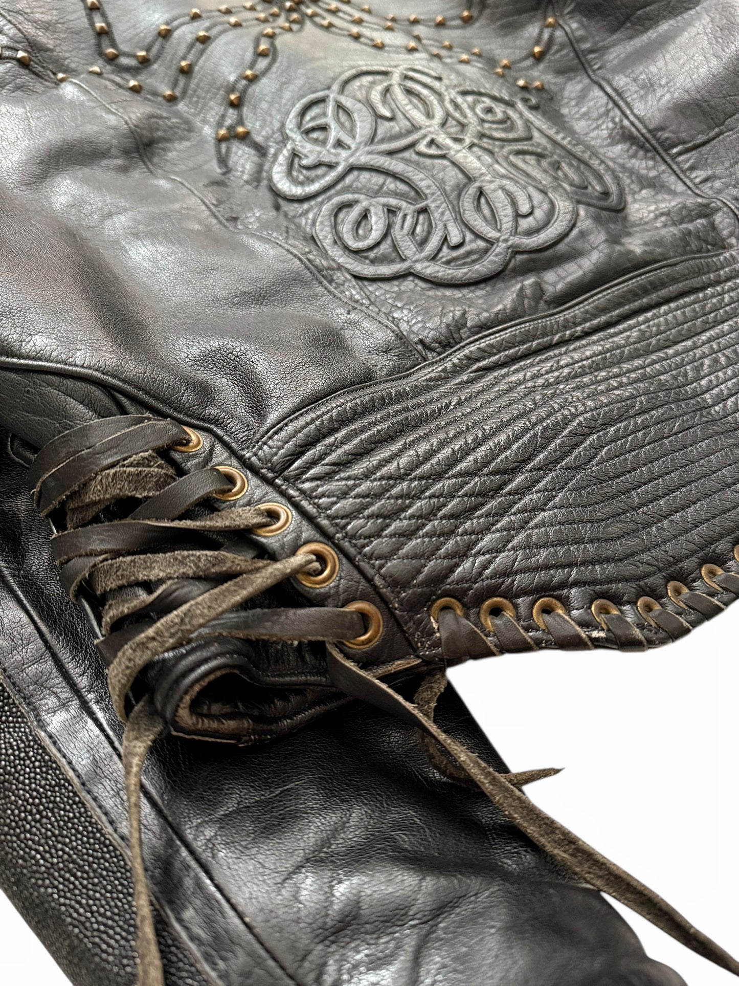 1980’s Custom Order Brass & Stingray Armored Leather Jacket