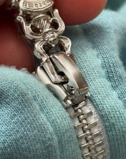 St Barths Exclusive Blue Overdyed Zip Rhodium Hoodie