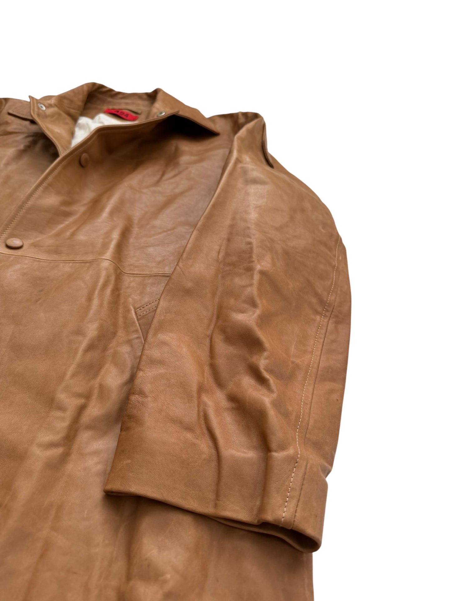 FW25 Natural Leather Trench Coat