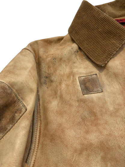 Distressed Leather “Carhartt” Work Jacket W Vest