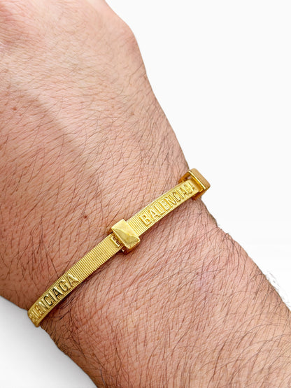 Sterling Silver (Gold Tone) Zip Tie Bracelet
