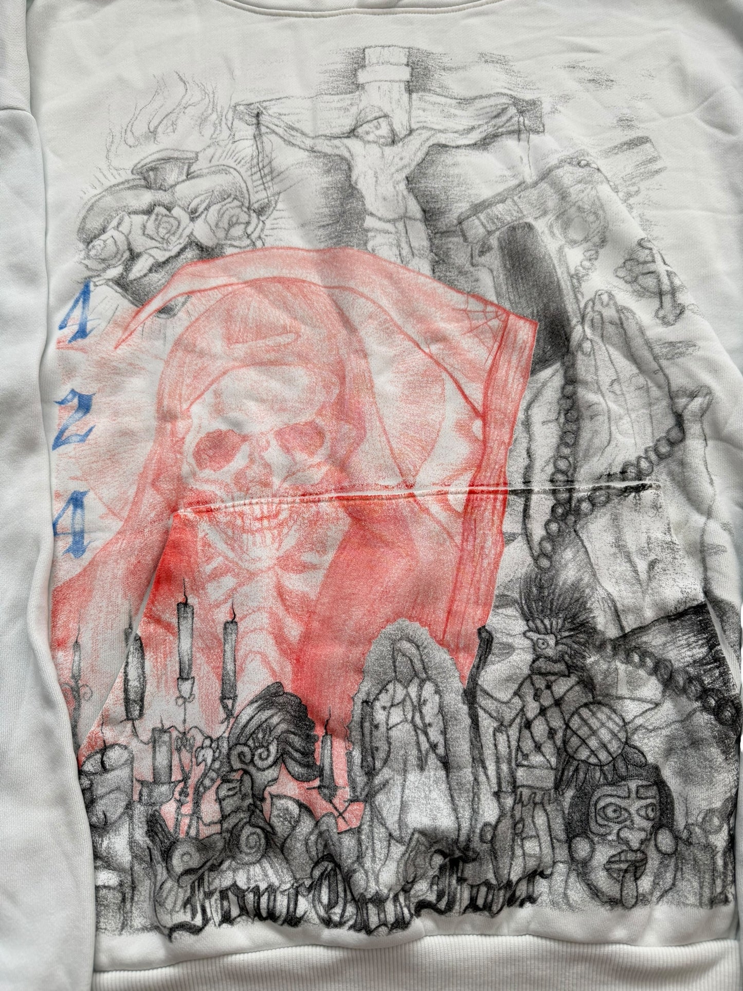 2025 Valentina Grave Death Skull Tattoo Hoodie (Pale Blue)