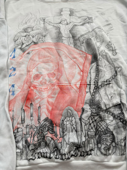 2025 Valentina Grave Death Skull Tattoo Hoodie (Pale Blue)
