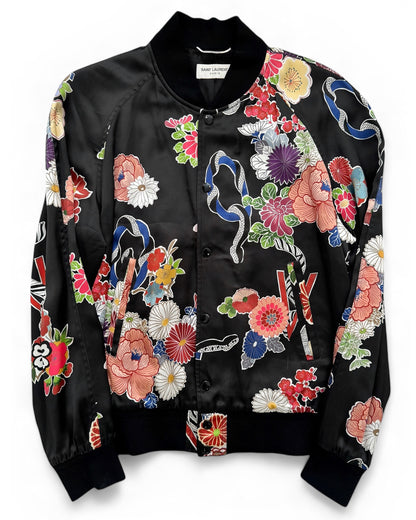 Satin Souvenir Floral Teddy Bomber