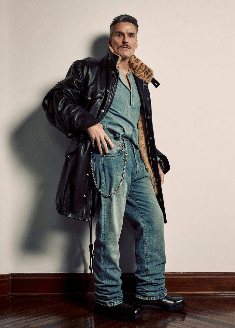 x Hoorsenbuhs M65 Leather Shearling Sterling Silver Hardware Coat