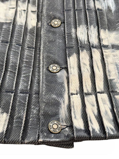 Distressed Leather (Denim Effect) Trucker Jacket