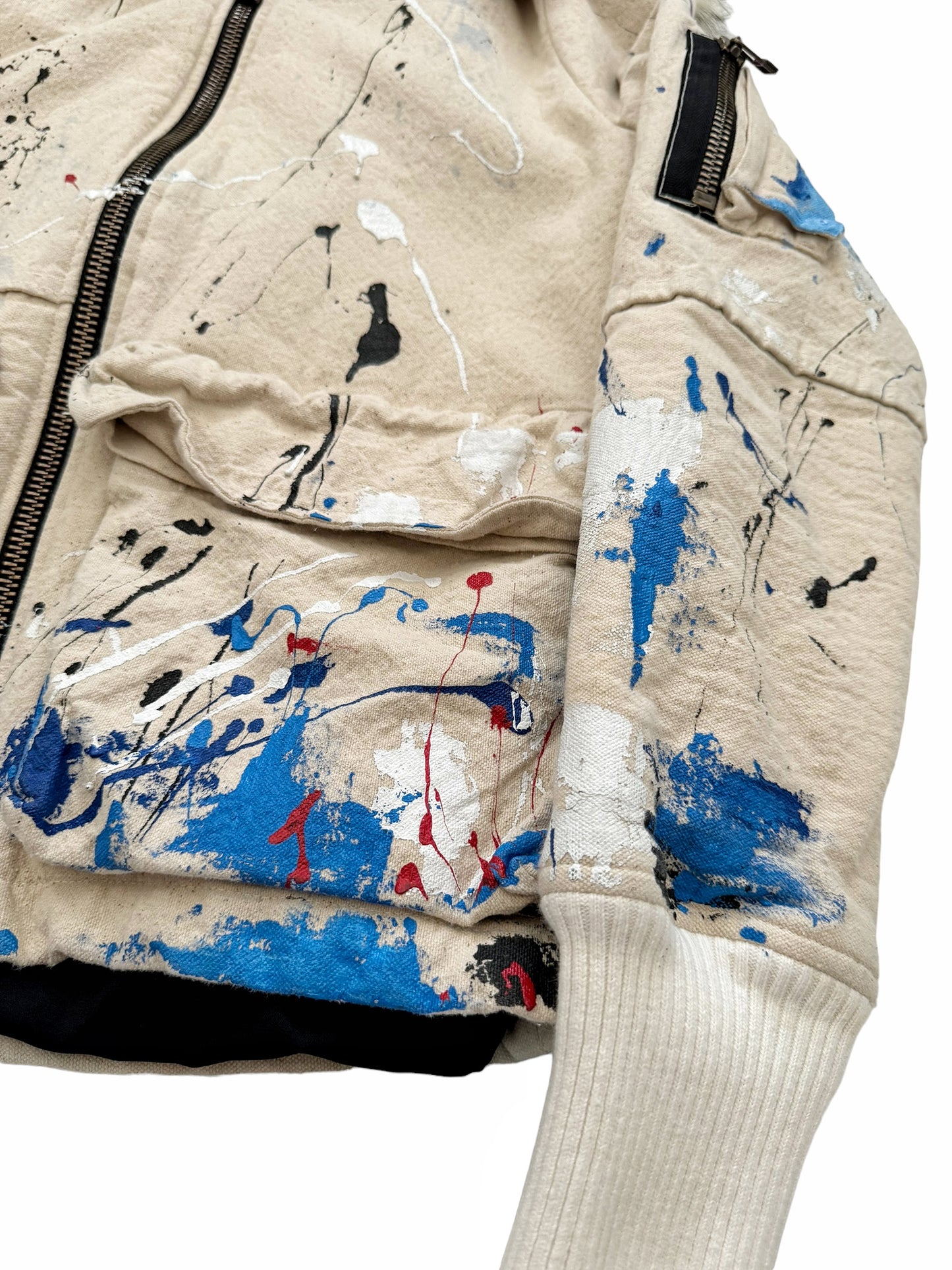 Sample Paint Splattered Canvas Puffer Parka