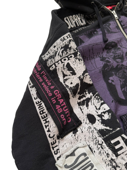 Collage Patchwork Zip Hoodie