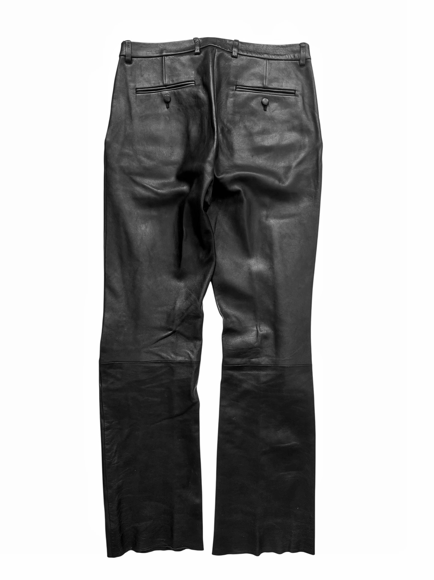 Lambskin Leather Pleated Trouser Pant