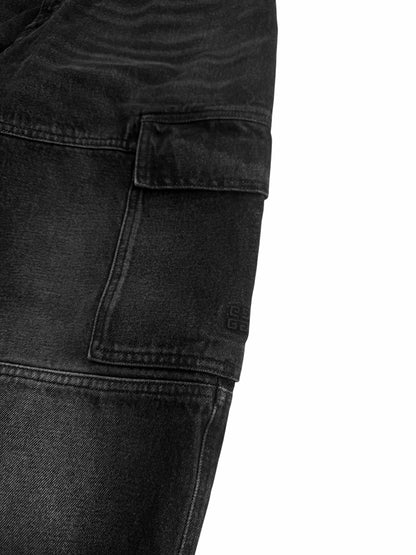 Baggy 4G Embroidered Logo Denim Cargo