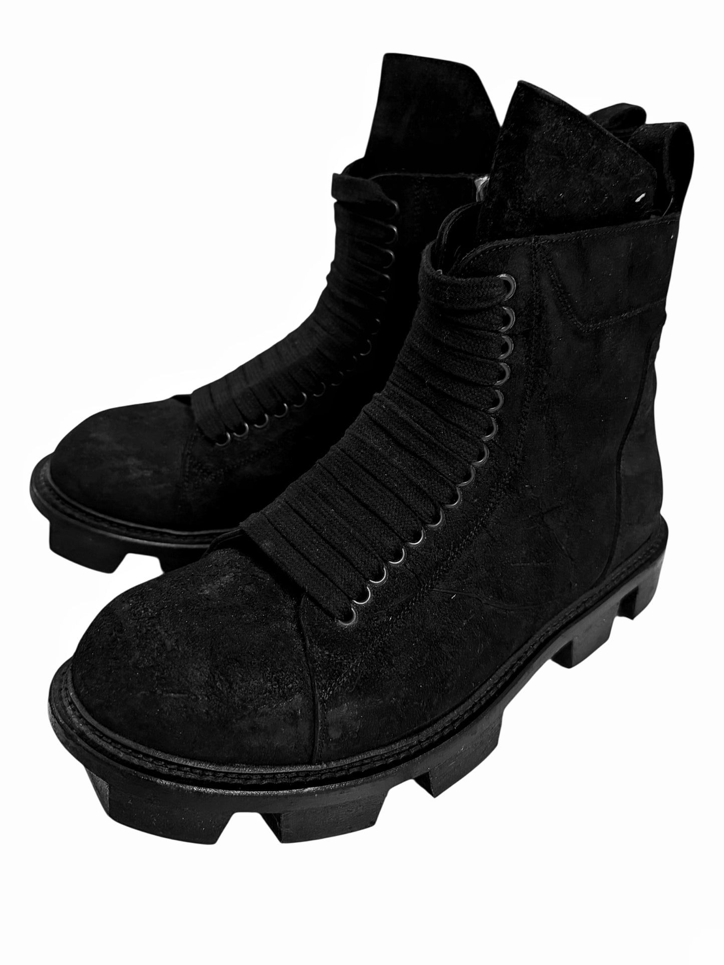 FW13 Plinth Runway Vein Leather Megatooth Combat Boot
