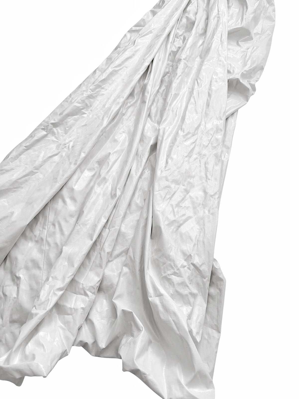 Trash Bag White Laminated Dress