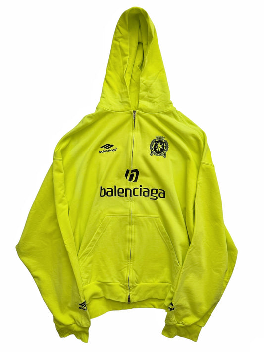 Neon Fluo Soccer Logo Zip Hoodie