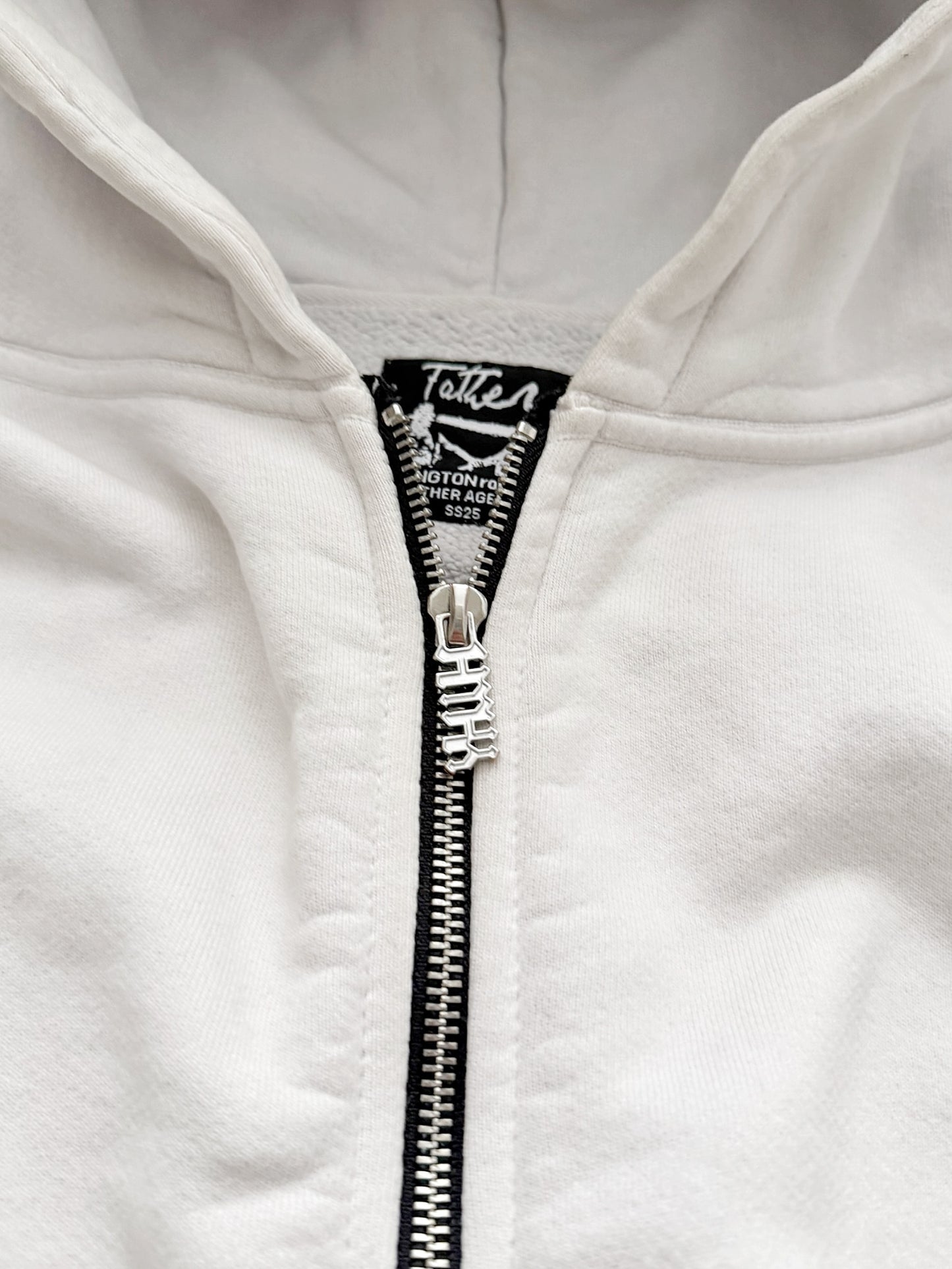 Heavy Zip Logo Cropped Hoodie